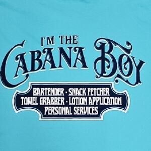 Comfort Colors Vibrant Aqua T-Shirt Island Jay Logo Cabana Boy Mens Size 4XL